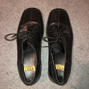 Black leather dress shoes